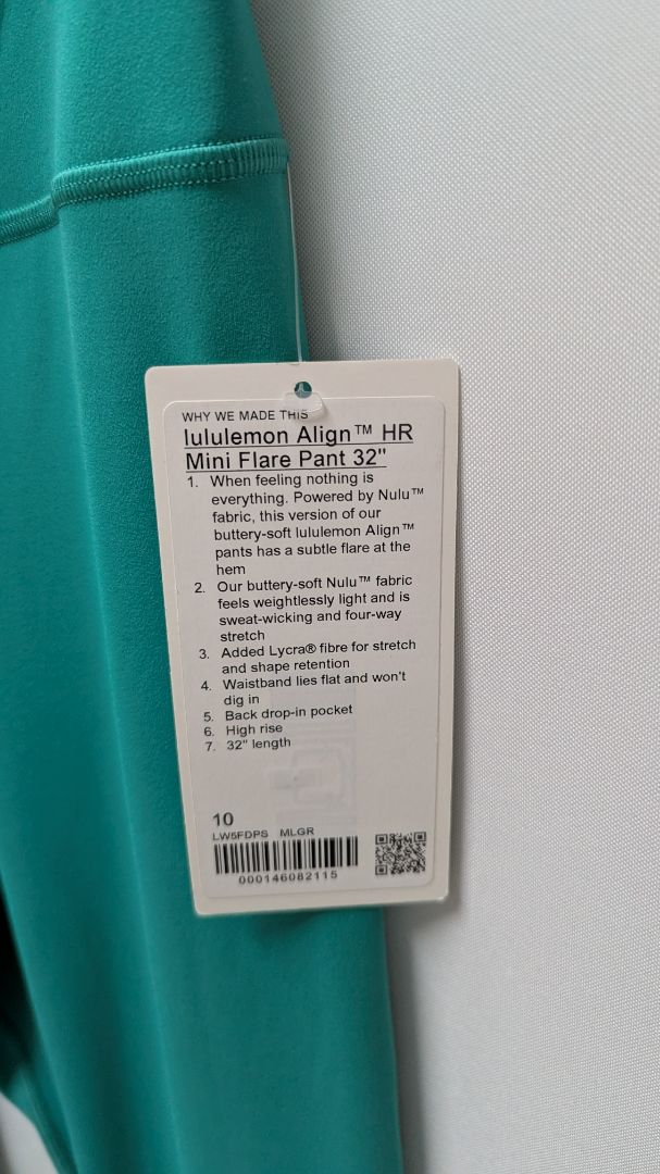 Lululemon Teal Align HR Mini Flare Pant Leggings