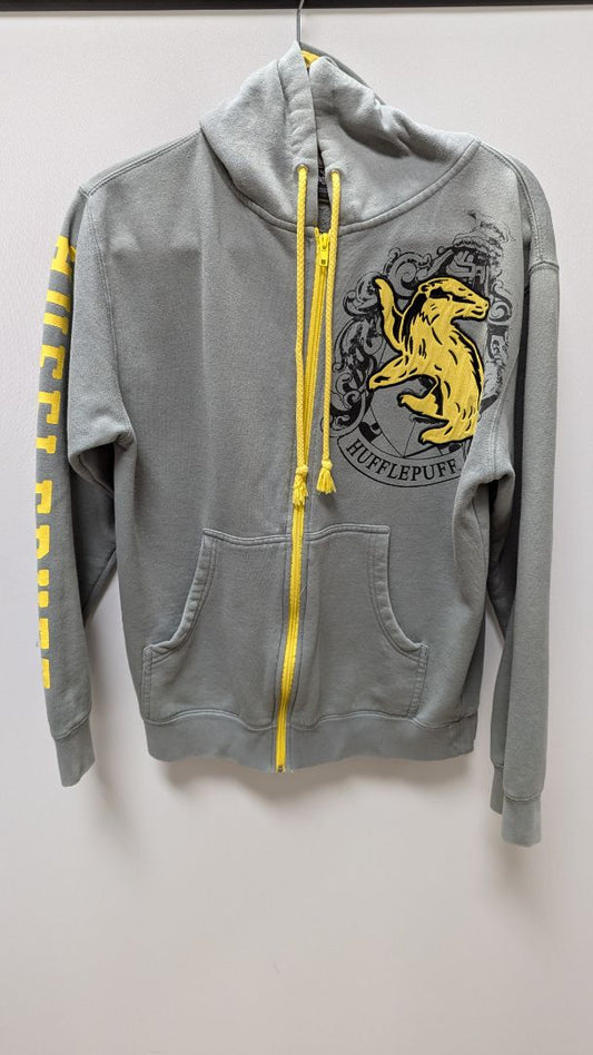Harry Potter Grey/Yellow "Hufflepuff" Zippered Hoodie