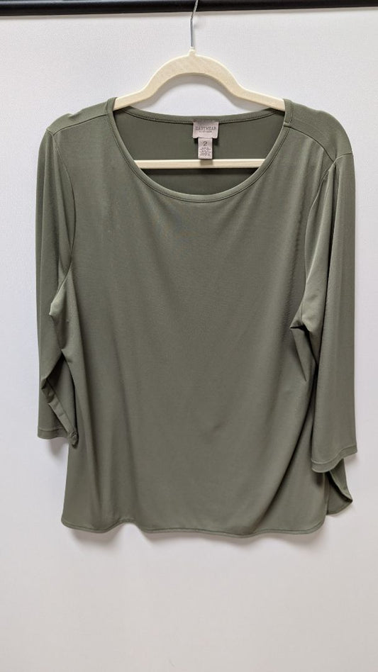 Easywear by Chico's Sage Green 3/4 Sleeve Blouse