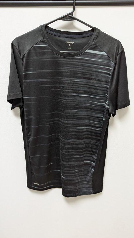 Unipro Black/Grey "Qwick-Dry" Striped Active T-Shirt