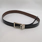 Black/Brown Reversible Belt with Silver Buckle