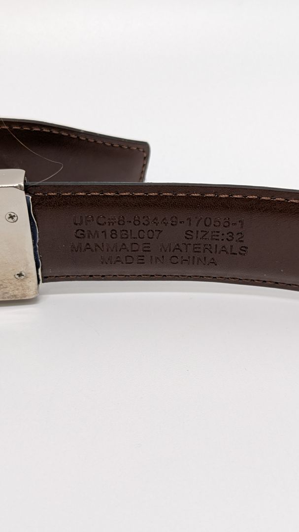 Black/Brown Reversible Belt with Silver Buckle