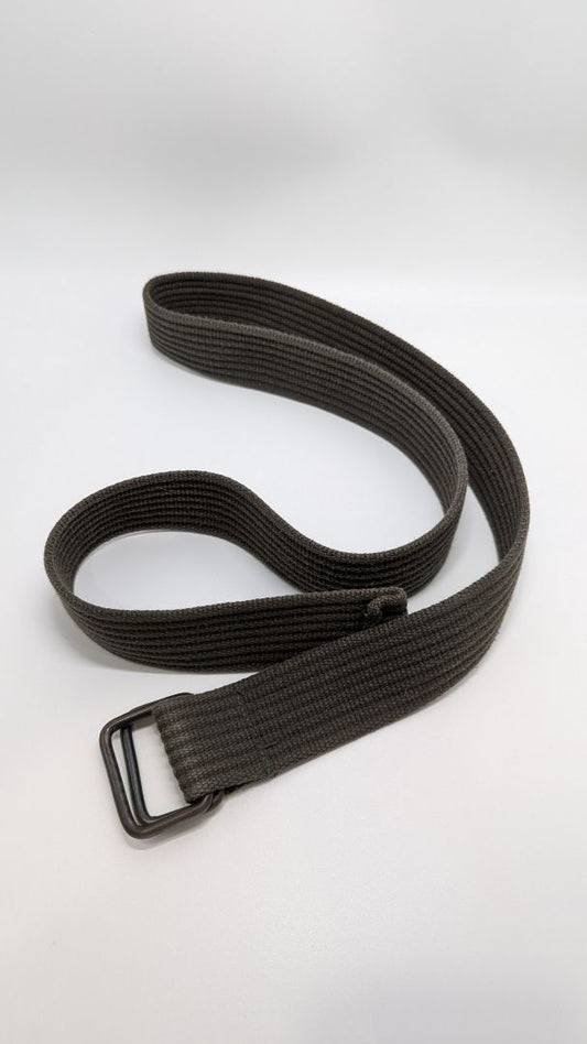 Dark Green Woven Belt with Bronzed Buckle
