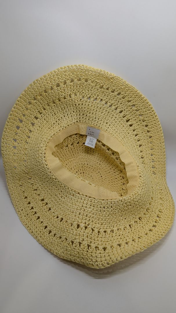A New Day Yellow Paper Woven Sun Hat