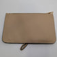 MM Beige Zippered Clutch with Wrist Strap