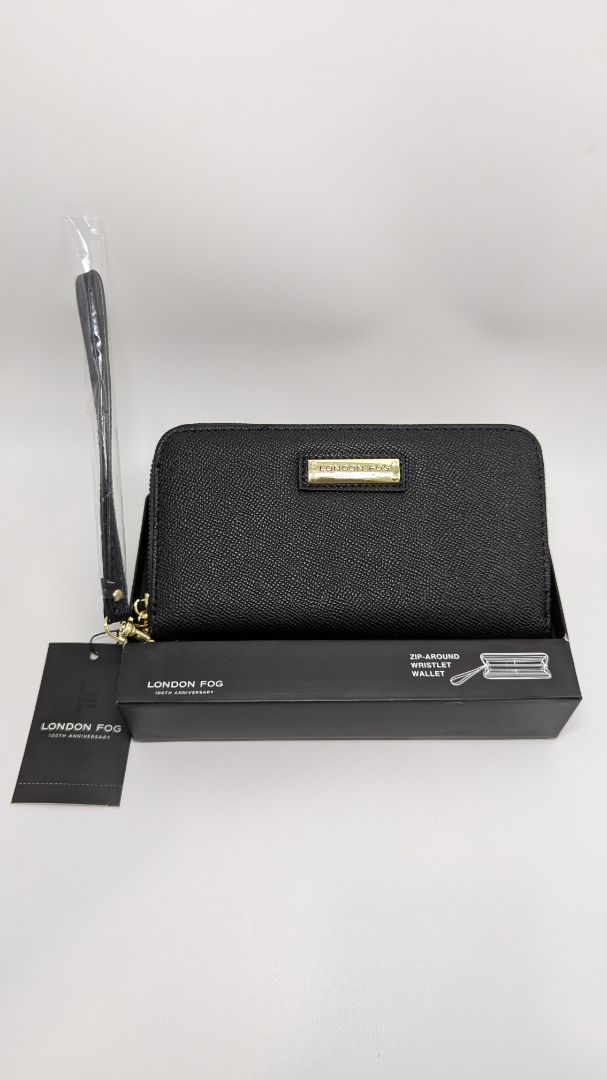 London Fog Black Adalia Zip Around Wallet