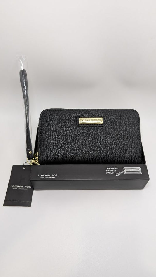 London Fog Black Adalia Zip Around Wallet