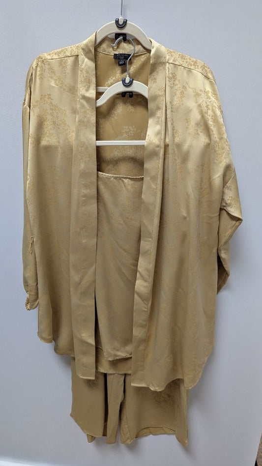 Ann Taylor Beige Floral 3PC Sleepwear Set