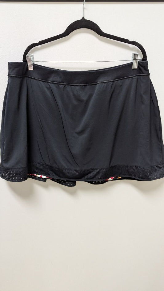 SHAPE Black/Red Floral Shorts-Lined Active Skort
