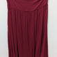Trendy United Dark Red Ruched-Waist Midi Skirt