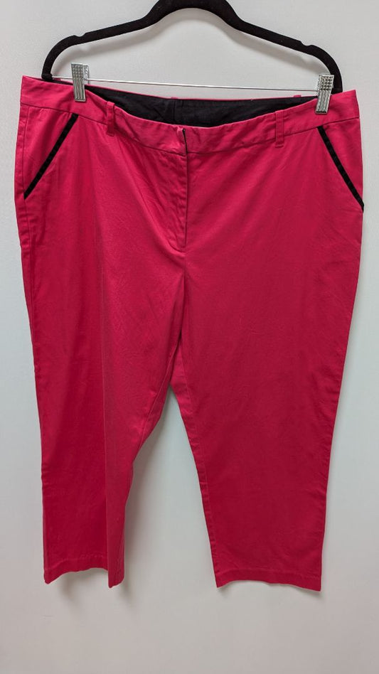 Jaclyn Smith Hot Pink Cropped Wide-Leg Pants