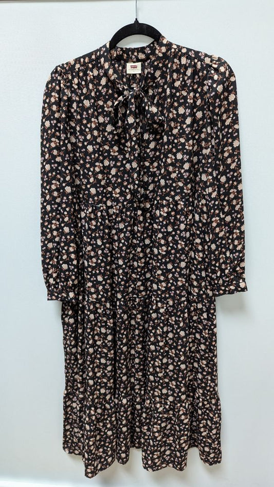 Levi's Black/Beige Floral Peasant Maxi Dress