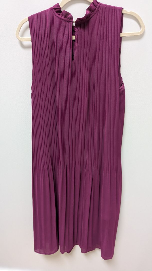 MELLODAY Purple Sleeveless Pleated Sheath Dress