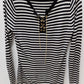 Michael Kors Black/White/Gold Striped Lace-Up Sweater