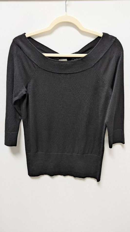 White House Black Market Black 3/4 Sleeve Sweater
