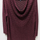 Jones New York Signature Woman Burgundy Sheer Knit Sweater