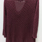 Jones New York Signature Woman Burgundy Sheer Knit Sweater