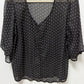 Bar III Black/White Sheer Polka-Dot Blouse