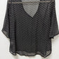 Bar III Black/White Sheer Polka-Dot Blouse