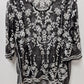 Catherines Black/White Sheer Embroidered Mesh Blouse