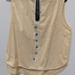 Zanzea Beige Flower Graphic Cotton Sleeveless Blouse