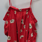 Universal Thread Red Floral Cold-Shoulder Linen Blouse
