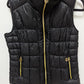 Michael Kors Black/Gold Down Feather Quilted Puffer Vest