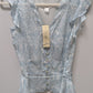 Ann Taylor Loft Petites Light Blue/White Patterned Blouse