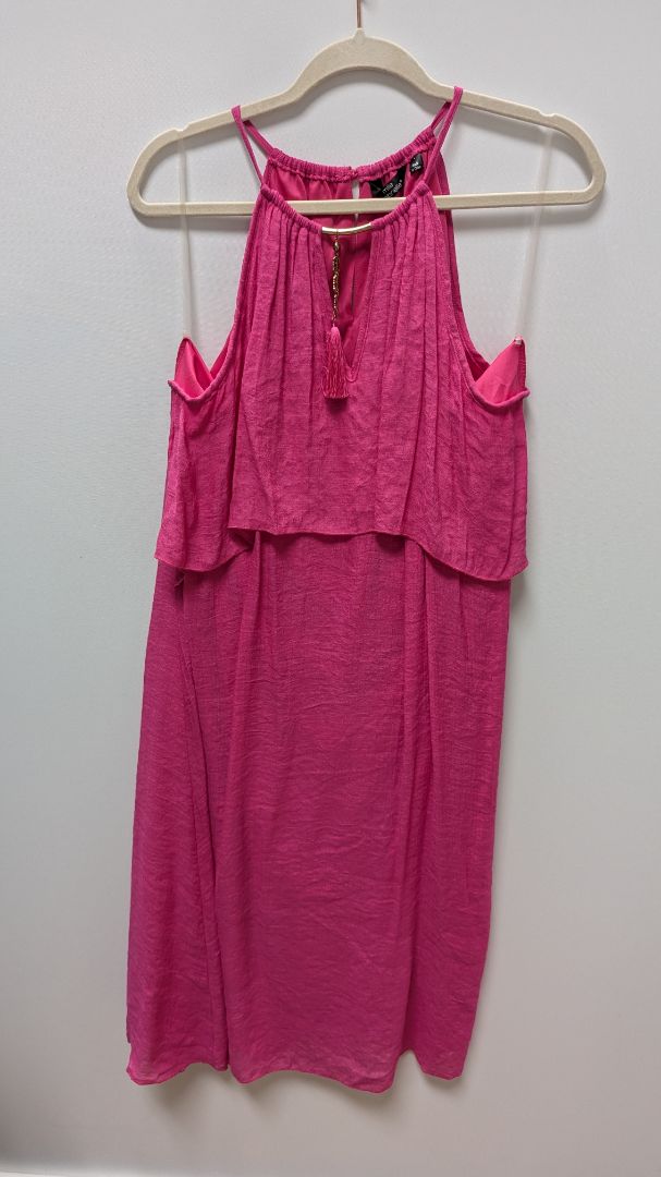 mlle gabrielle Pink Halter-Neck Layered Maxi Dress