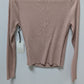 LEiTH Light Pink Ribbed Knit Cropped Sweater