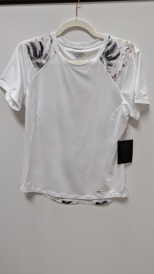 SUGOI White Monstera Floral Active T-Shirt