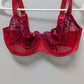 Felina Red Sheer Embroiderd Lace Bra