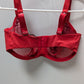 Felina Red Sheer Embroiderd Lace Bra