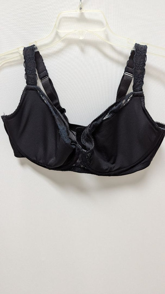 Cacique Black Lightly Lined Lace Trim Bra