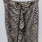 New York & Company Brown Animal Print Ruffled-Zipper Skirt