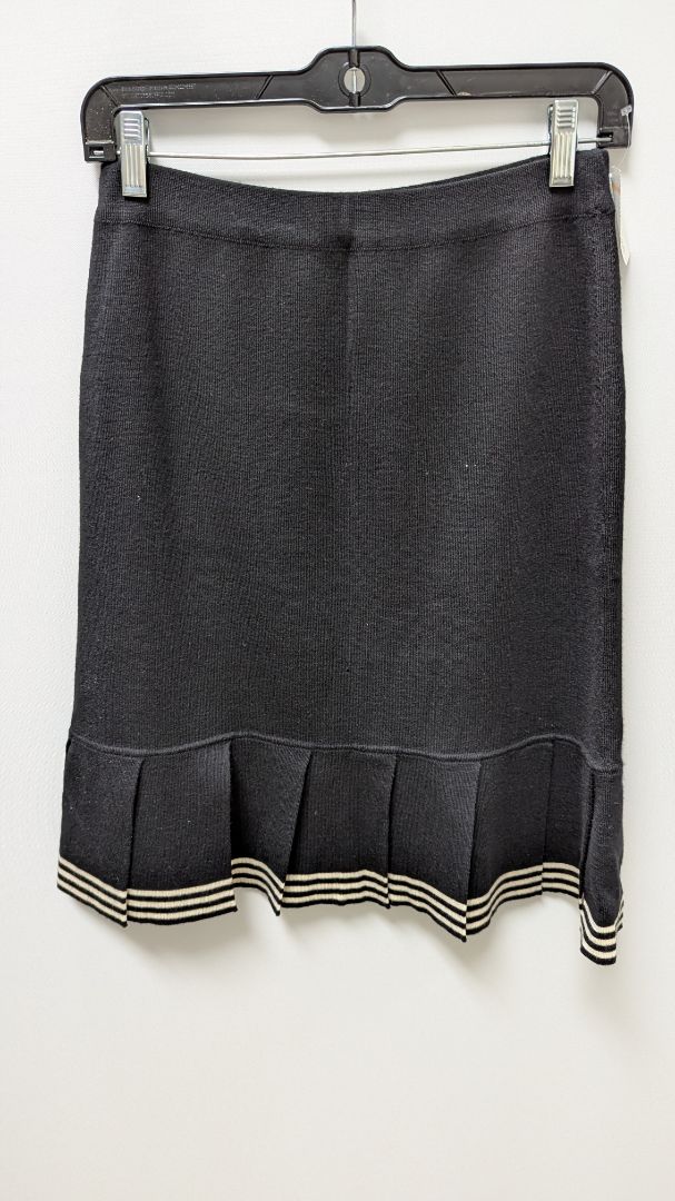Luisa Spagnoli Black/Ivory Striped Knit Skirt