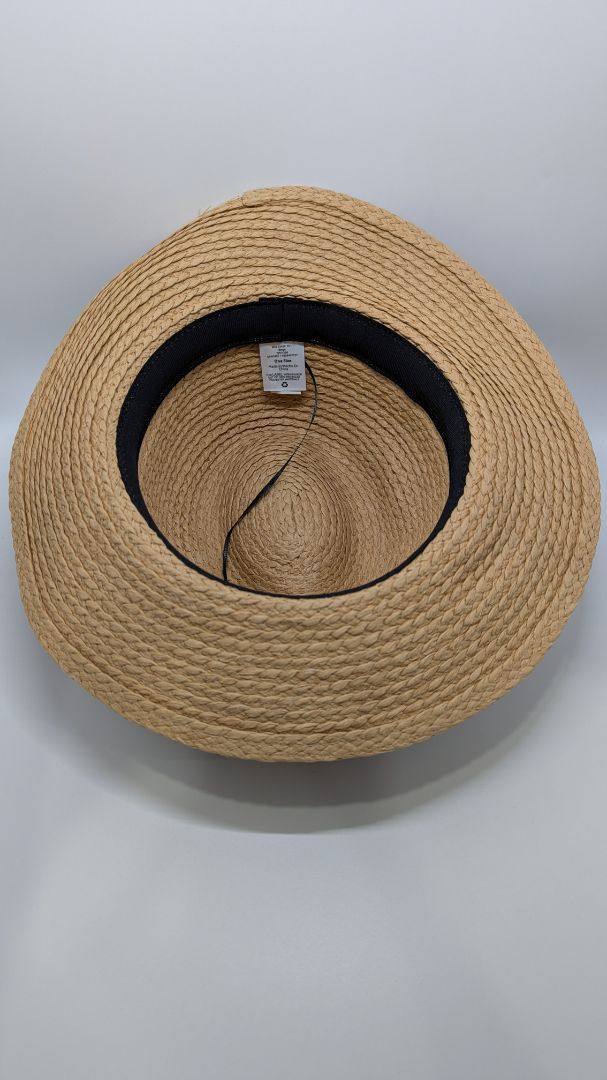 Beige Woven Fedora Sun Hat