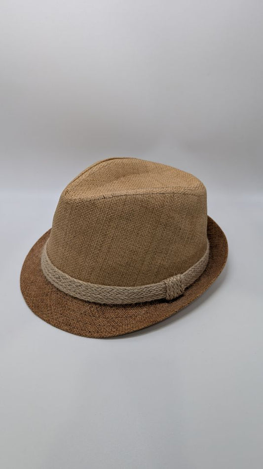 Brown Paper Straw Fedora Hat