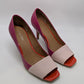 Calvin Klein Pink Tri-Tone Peep Toe Heels