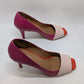Calvin Klein Pink Tri-Tone Peep Toe Heels