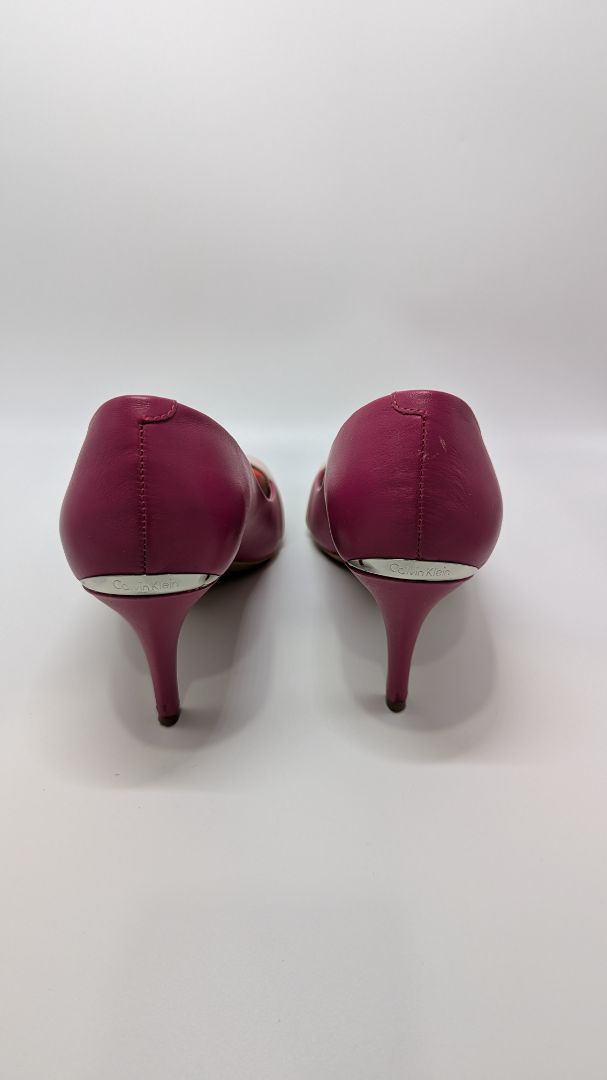 Calvin Klein Pink Tri-Tone Peep Toe Heels