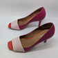 Calvin Klein Pink Tri-Tone Peep Toe Heels