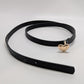 Juicy Couture Black Faux-Leather Heart Buckle Belt