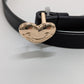 Juicy Couture Black Faux-Leather Heart Buckle Belt