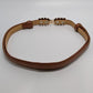 Brown/Gold Faux Leather Leaf Clasp Belt