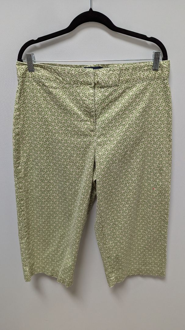 Basic Editions Green Patterned "Classic Fit" Pants