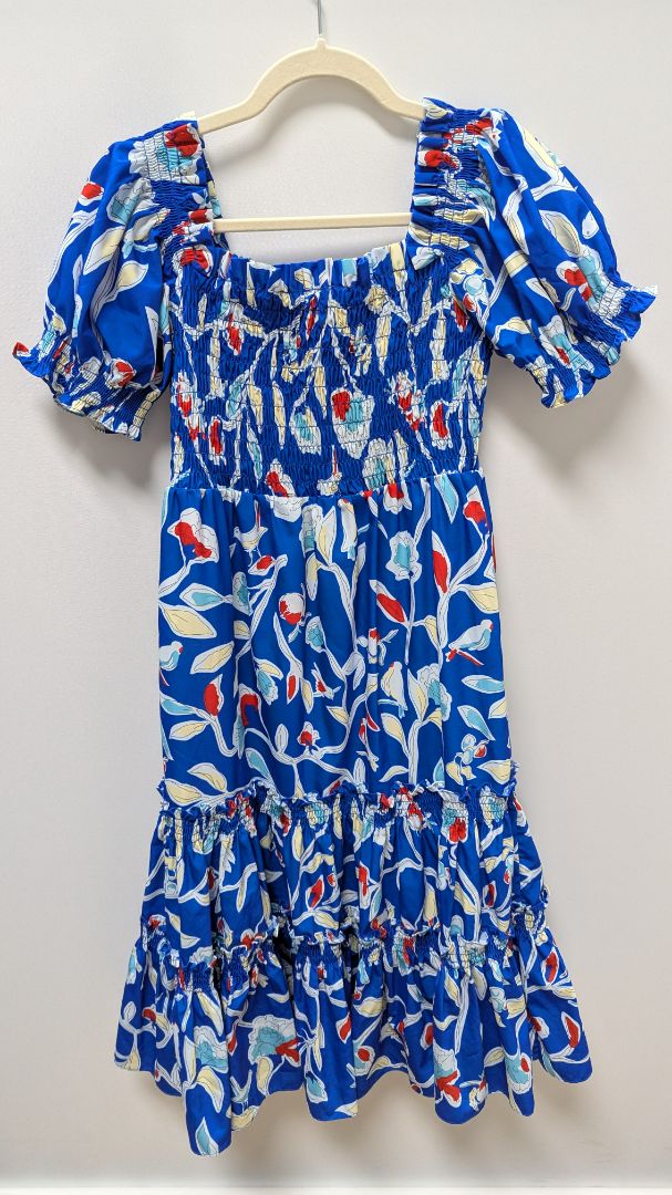 Blue Floral Off-The-Shoulder Maxi Dress