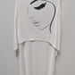 STYLEWE White Layered Graphic High/Low Tunic Blouse