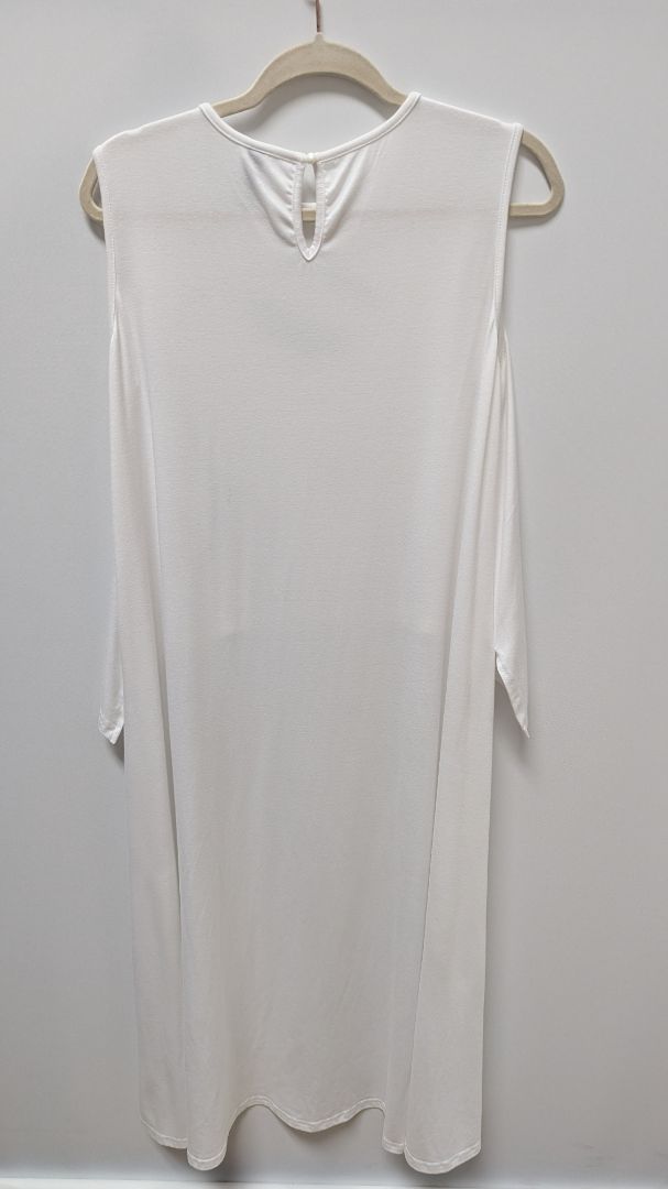 STYLEWE White Layered Graphic High/Low Tunic Blouse