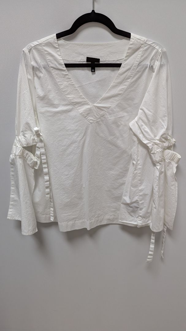 WHO WHAT WEAR White Split-Bell-Sleeve Blouse
